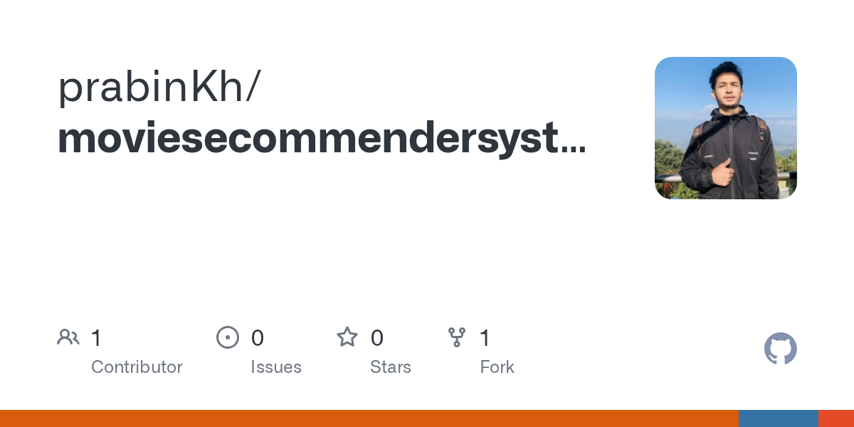 Movie recommender system repository card
